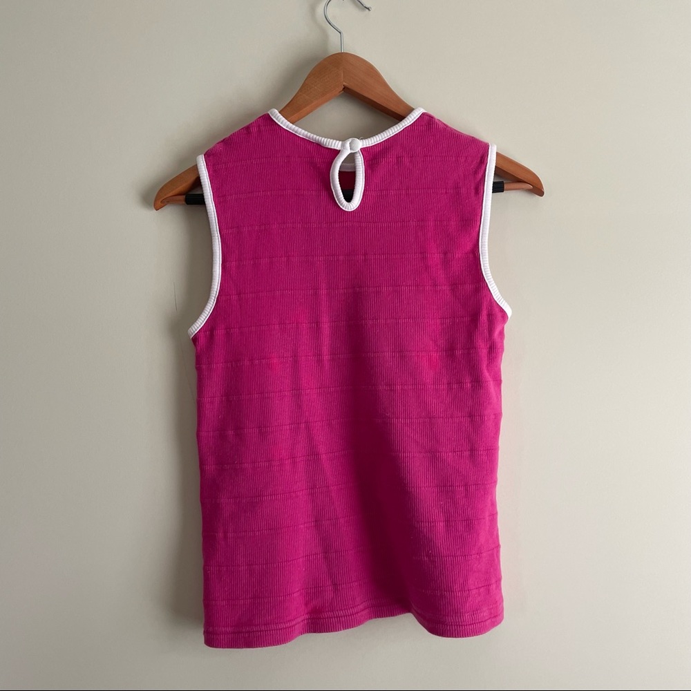 Reversible hot pink ribbed Barbie tank top